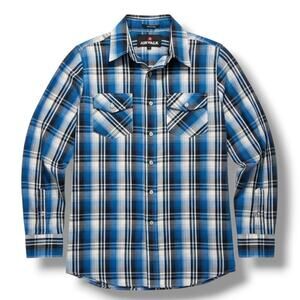 Airwalk Men’s Blue Plaid Long Sleeve Button-Down Shirt – Size Small Gently used